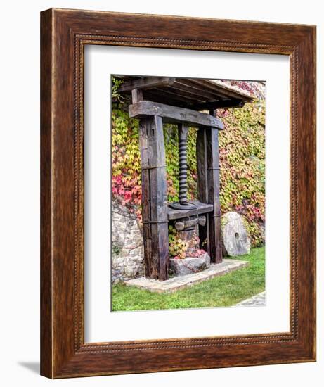 Italy, Tuscany. an Olive Oil Press on Display at a Winery in Tuscany-Julie Eggers-Framed Photographic Print