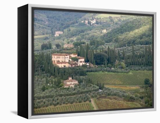 Italy, Tuscany. Countryside and Vineyards in the Chianti Region-Julie Eggers-Framed Premier Image Canvas