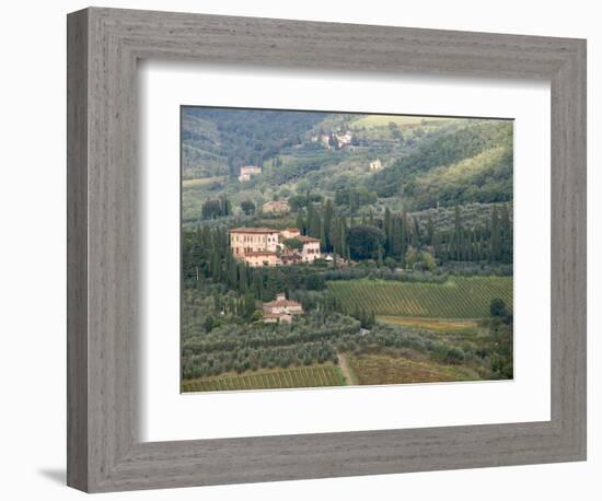 Italy, Tuscany. Countryside and Vineyards in the Chianti Region-Julie Eggers-Framed Photographic Print