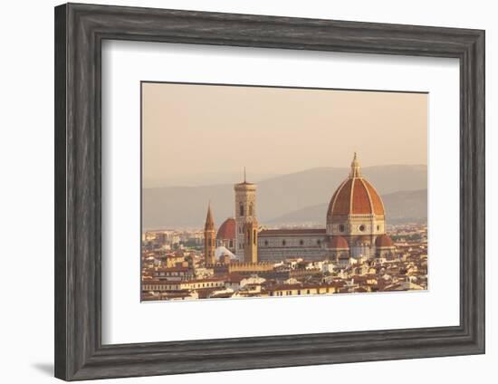 Italy, Tuscany, Florence. Overview of the City with Brunelleschi Cupola on the Duomo. Unesco.-Ken Scicluna-Framed Photographic Print