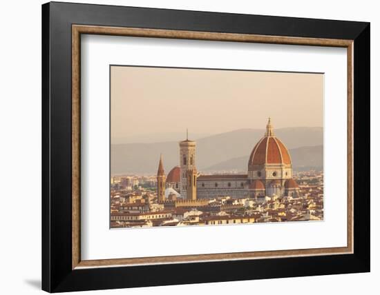 Italy, Tuscany, Florence. Overview of the City with Brunelleschi Cupola on the Duomo. Unesco.-Ken Scicluna-Framed Photographic Print