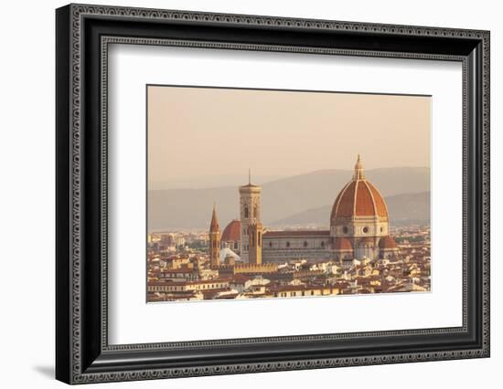 Italy, Tuscany, Florence. Overview of the City with Brunelleschi Cupola on the Duomo. Unesco.-Ken Scicluna-Framed Photographic Print