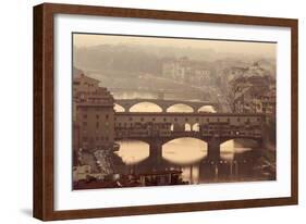 Italy, Tuscany, Florence, Ponte Vecchio and Arno River with Bridge-Jeff Spielman-Framed Photographic Print