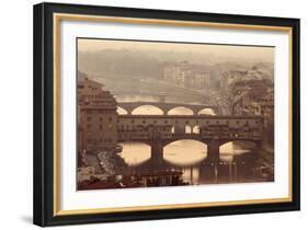 Italy, Tuscany, Florence, Ponte Vecchio and Arno River with Bridge-Jeff Spielman-Framed Photographic Print
