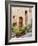 Italy, Tuscany, Pienza. Doorway surrounded by flowers.-Julie Eggers-Framed Photographic Print