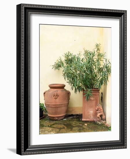 Italy, Tuscany. Planters made from pottery.-Julie Eggers-Framed Photographic Print