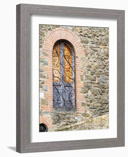 Italy, Tuscany, Province of Siena, Montalcino. Unique window with shutters.-Julie Eggers-Framed Photographic Print