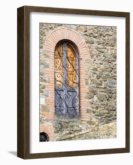 Italy, Tuscany, Province of Siena, Montalcino. Unique window with shutters.-Julie Eggers-Framed Photographic Print