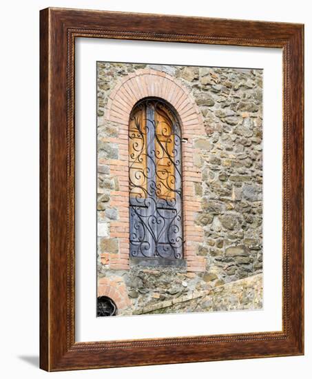 Italy, Tuscany, Province of Siena, Montalcino. Unique window with shutters.-Julie Eggers-Framed Photographic Print