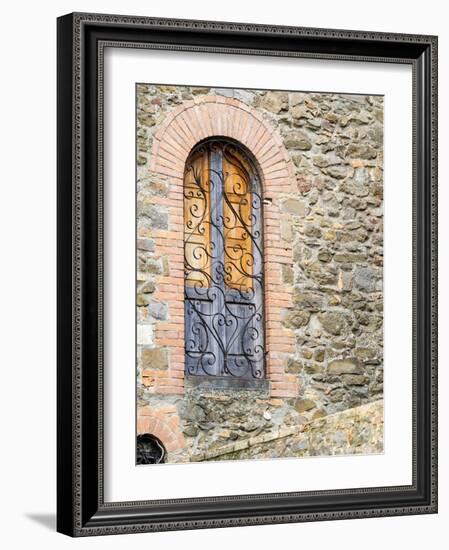 Italy, Tuscany, Province of Siena, Montalcino. Unique window with shutters.-Julie Eggers-Framed Photographic Print