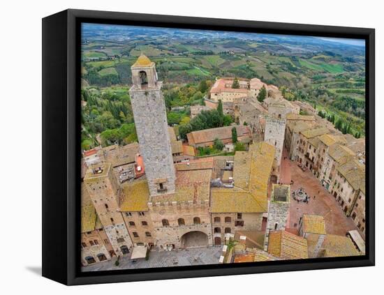 Italy, Tuscany, San Gimignano. View from the Torre Grossa.-Julie Eggers-Framed Premier Image Canvas