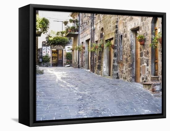 Italy, Tuscany. Streets Along the Small Medieval Town of Contignano-Julie Eggers-Framed Premier Image Canvas