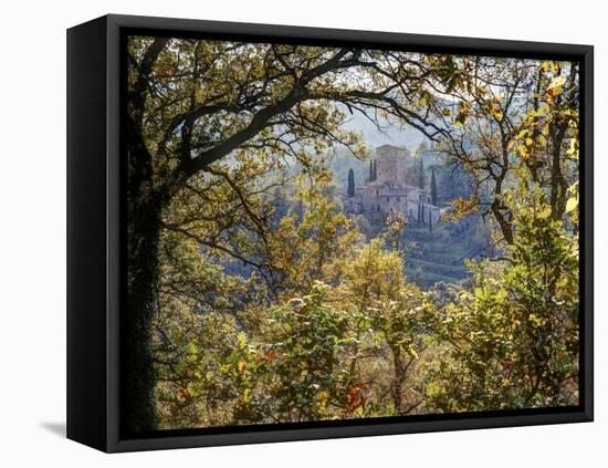 Italy, Tuscany. Tower House Cassero Di Grignano in Chianti-Julie Eggers-Framed Premier Image Canvas