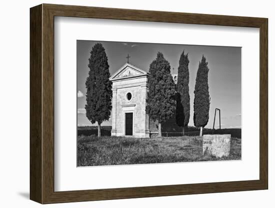 Italy, Tuscany. Vitaleta Chapel in the Val d'Orcia-Dennis Flaherty-Framed Photographic Print