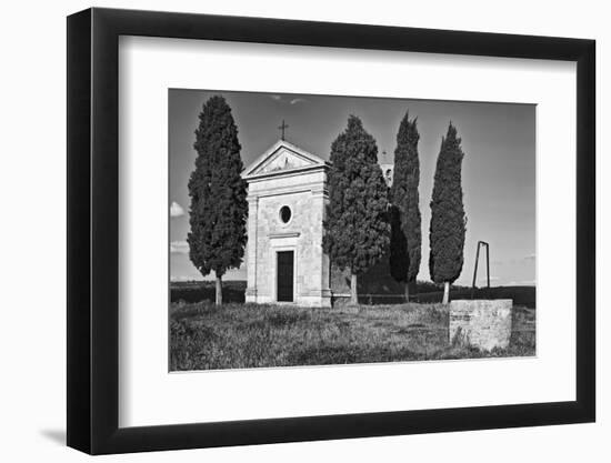 Italy, Tuscany. Vitaleta Chapel in the Val d'Orcia-Dennis Flaherty-Framed Photographic Print