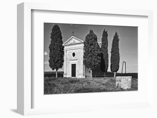 Italy, Tuscany. Vitaleta Chapel in the Val d'Orcia-Dennis Flaherty-Framed Photographic Print