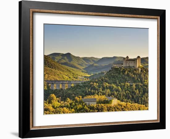 Italy, Umbria, Perugia District, Spoleto, Rocca Albornoz and Ponte Delle Torri-Francesco Iacobelli-Framed Photographic Print