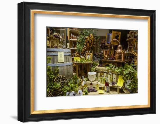 Italy, Veneto, Lake Garda, Malcesine, Old Town, Olive Oil Shop, Shop-Window-Udo Siebig-Framed Photographic Print