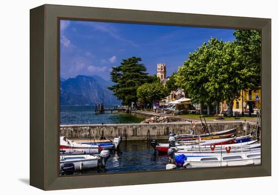 Italy, Veneto, Lake Garda, Torri Del Benaco, District Pai, Townscape-Udo Siebig-Framed Premier Image Canvas