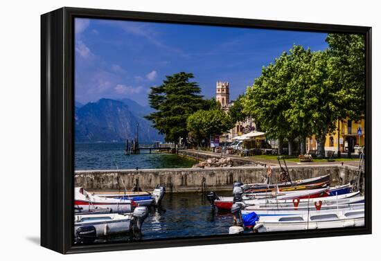 Italy, Veneto, Lake Garda, Torri Del Benaco, District Pai, Townscape-Udo Siebig-Framed Premier Image Canvas