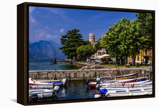 Italy, Veneto, Lake Garda, Torri Del Benaco, District Pai, Townscape-Udo Siebig-Framed Premier Image Canvas