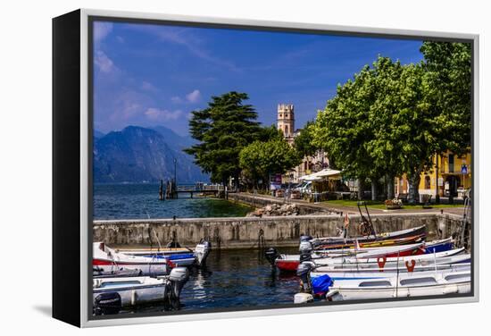 Italy, Veneto, Lake Garda, Torri Del Benaco, District Pai, Townscape-Udo Siebig-Framed Premier Image Canvas