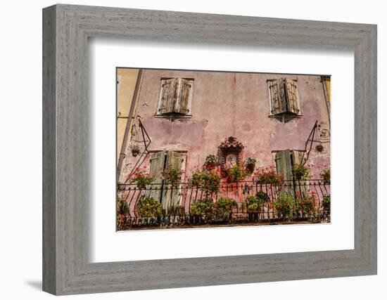 Italy, Veneto, Lake Garda, Torri Del Benaco, Old Town, House Facade, Madonna-Udo Siebig-Framed Photographic Print