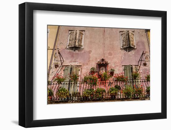 Italy, Veneto, Lake Garda, Torri Del Benaco, Old Town, House Facade, Madonna-Udo Siebig-Framed Photographic Print