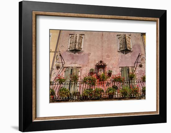 Italy, Veneto, Lake Garda, Torri Del Benaco, Old Town, House Facade, Madonna-Udo Siebig-Framed Photographic Print