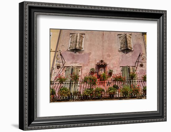Italy, Veneto, Lake Garda, Torri Del Benaco, Old Town, House Facade, Madonna-Udo Siebig-Framed Photographic Print