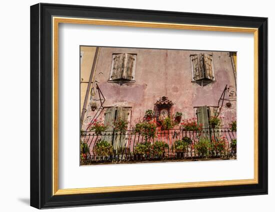 Italy, Veneto, Lake Garda, Torri Del Benaco, Old Town, House Facade, Madonna-Udo Siebig-Framed Photographic Print