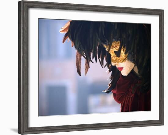 Italy, Veneto, Venice; a Venetian Mask on a Mannequin-Ken Sciclina-Framed Photographic Print