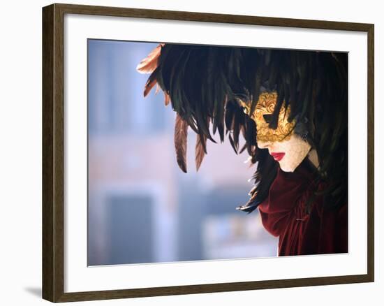 Italy, Veneto, Venice; a Venetian Mask on a Mannequin-Ken Sciclina-Framed Photographic Print