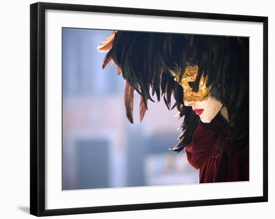 Italy, Veneto, Venice; a Venetian Mask on a Mannequin-Ken Sciclina-Framed Photographic Print