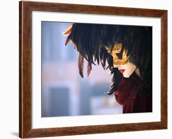 Italy, Veneto, Venice; a Venetian Mask on a Mannequin-Ken Sciclina-Framed Photographic Print