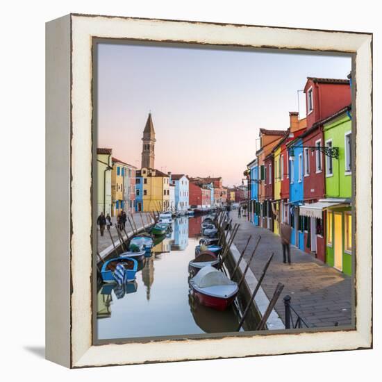 Italy, Veneto, Venice, Burano. Sunset in the Town-Matteo Colombo-Framed Premier Image Canvas