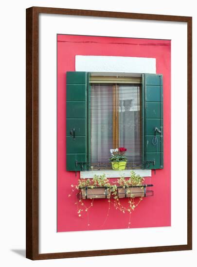 Italy, Veneto, Venice, Burano. Typical Window on a Colorful House-Matteo Colombo-Framed Photographic Print