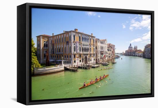 Italy, Veneto, Venice. During the Vongalonga Rowing Boat Festival on the Gran Canal.-Ken Scicluna-Framed Premier Image Canvas