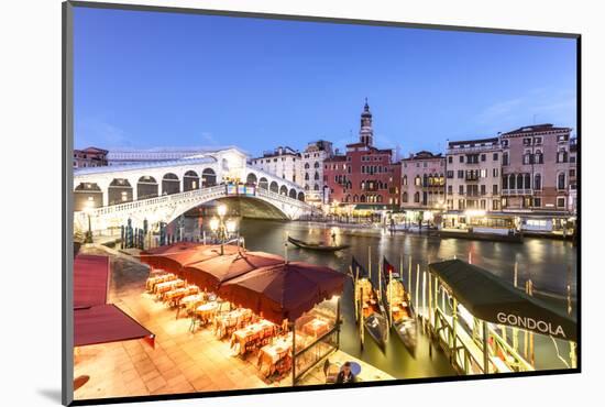 Italy, Veneto, Venice. Rialto Bridge at Dusk, High Angle View-Matteo Colombo-Mounted Photographic Print