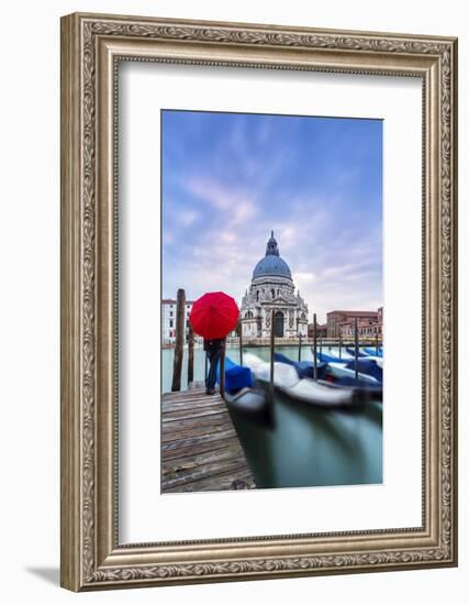 Italy, Veneto, Venice. Santa Maria Della Salute Church on the Grand Canal, at Sunset-Matteo Colombo-Framed Photographic Print