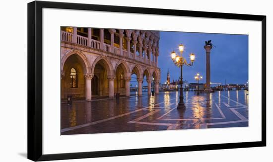 Italy, Veneto, Venice, St. Mark's Square, Doge's Palace, Lighting, Dusk-Rainer Mirau-Framed Photographic Print