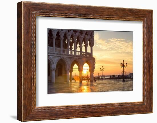 Italy, Veneto, Venice. Sunrise over Piazzetta San Marco and Doges Palace-Matteo Colombo-Framed Photographic Print