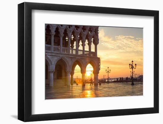 Italy, Veneto, Venice. Sunrise over Piazzetta San Marco and Doges Palace-Matteo Colombo-Framed Photographic Print