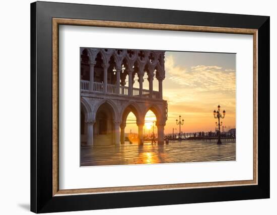 Italy, Veneto, Venice. Sunrise over Piazzetta San Marco and Doges Palace-Matteo Colombo-Framed Photographic Print