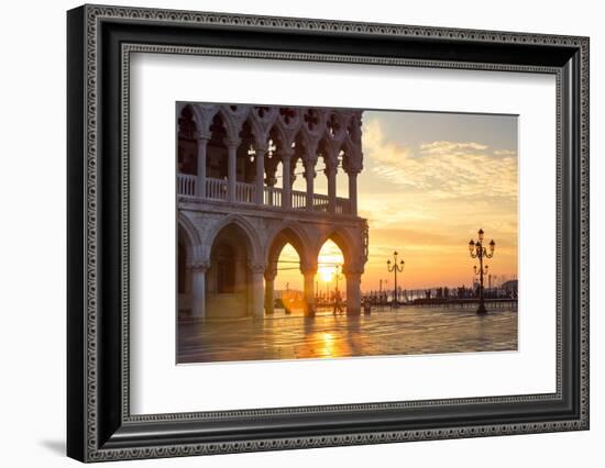 Italy, Veneto, Venice. Sunrise over Piazzetta San Marco and Doges Palace-Matteo Colombo-Framed Photographic Print