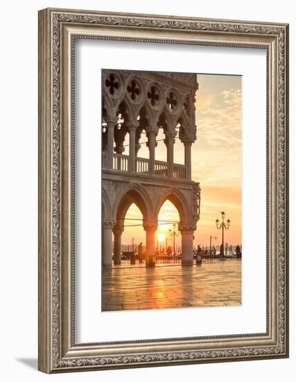 Italy, Veneto, Venice. Sunrise over Piazzetta San Marco and Doges Palace-Matteo Colombo-Framed Photographic Print