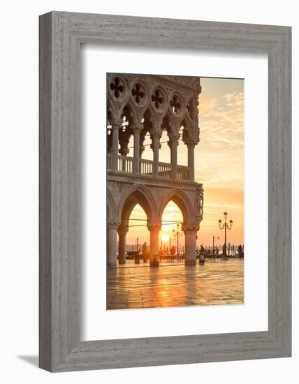 Italy, Veneto, Venice. Sunrise over Piazzetta San Marco and Doges Palace-Matteo Colombo-Framed Photographic Print