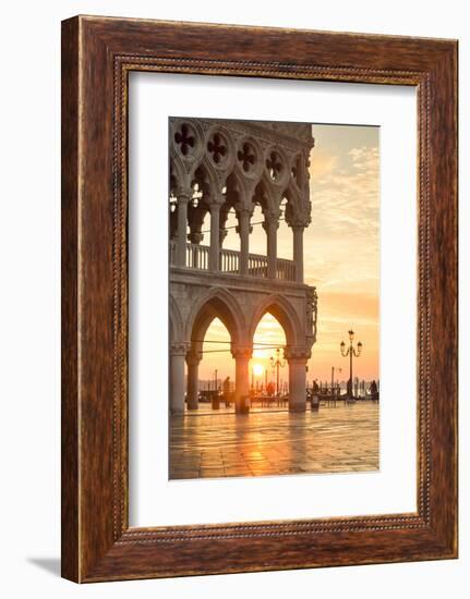 Italy, Veneto, Venice. Sunrise over Piazzetta San Marco and Doges Palace-Matteo Colombo-Framed Photographic Print