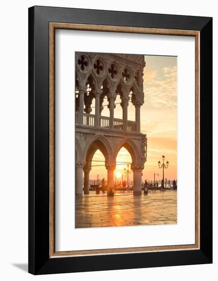 Italy, Veneto, Venice. Sunrise over Piazzetta San Marco and Doges Palace-Matteo Colombo-Framed Photographic Print