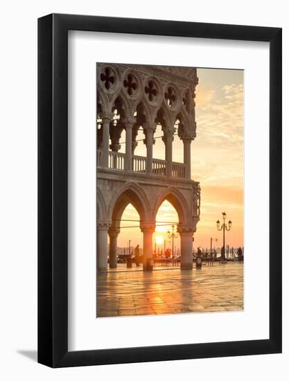 Italy, Veneto, Venice. Sunrise over Piazzetta San Marco and Doges Palace-Matteo Colombo-Framed Photographic Print